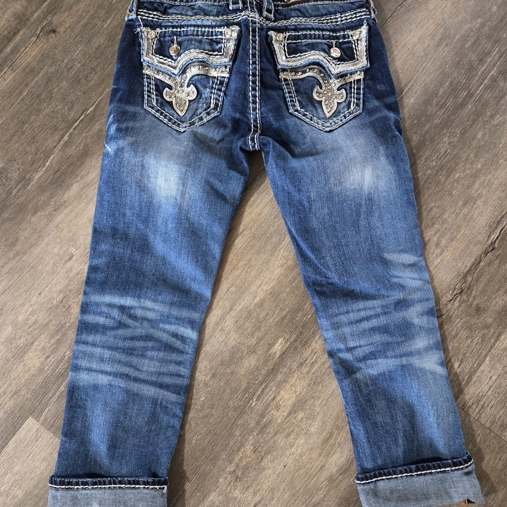 Stylish Blue Embroidered Jeans